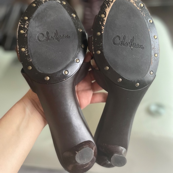 Y2K Cole Haan kitten heel brown slip-on brown size 7 - Picture 6 of 7